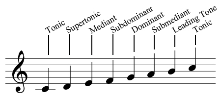 second notes of the scale
